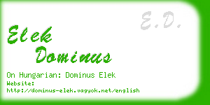 elek dominus business card